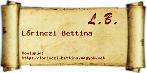 Lőrinczi Bettina névjegykártya